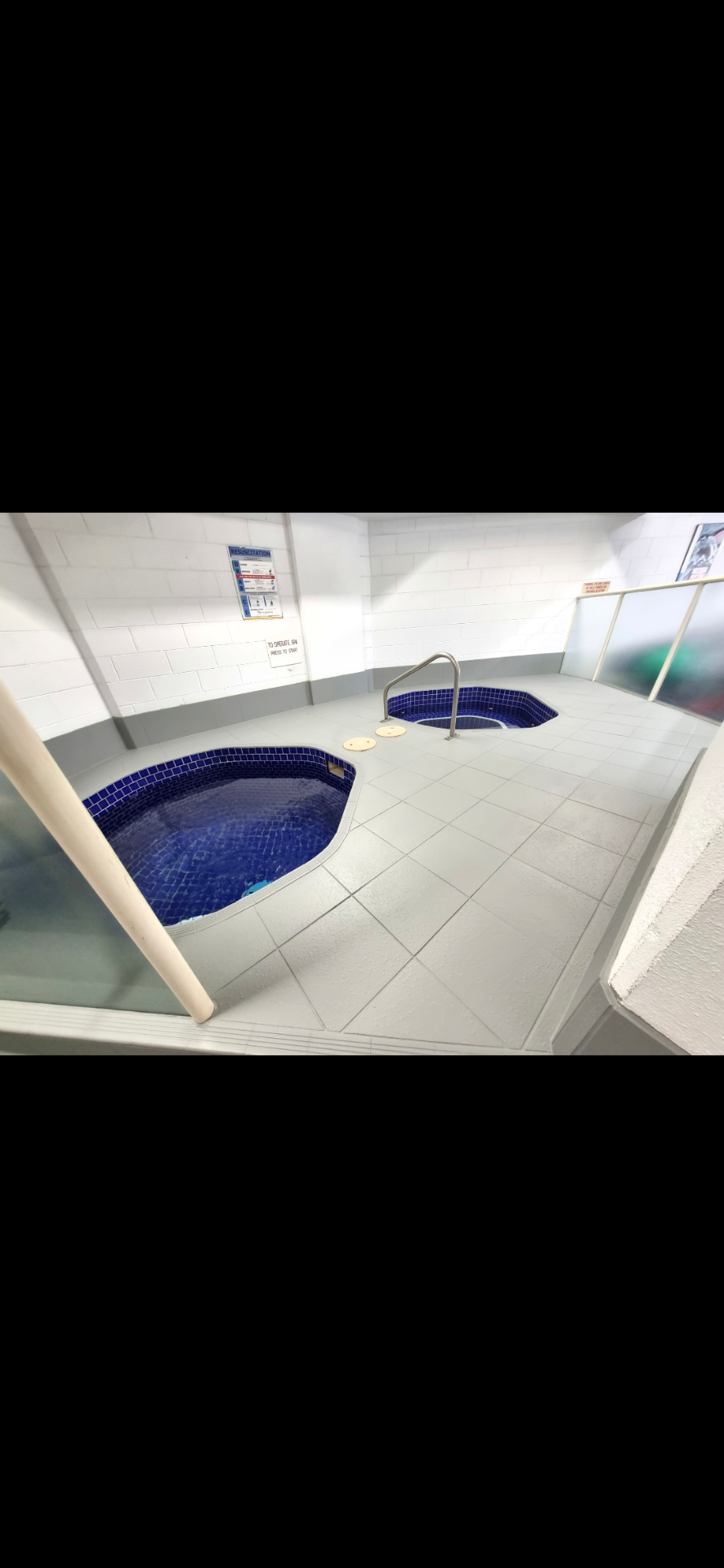 Refinished spa and amenities area flooring